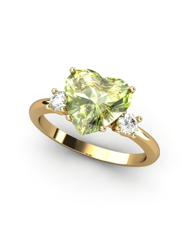 ANILLO GAIA DE ORO Y TOPACIO CON OLIVINA...