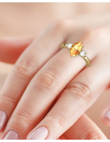 ANILLO GAIA DE ORO Y TOPACIO CON CITRINO...