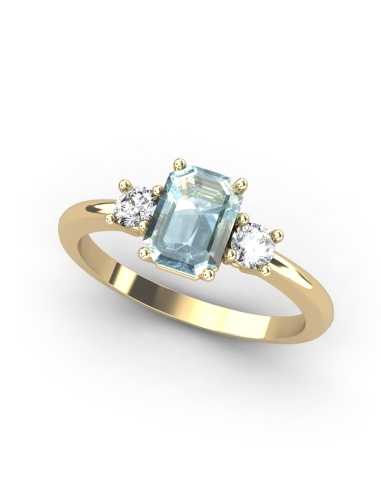 ANILLO GAIA DE ORO Y TOPACIO CON  OCTOGONAL 7X5MM
