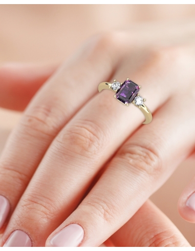 ANILLO GAIA DE ORO Y TOPACIO CON AMATISTA...