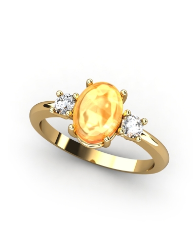 ANILLO GAIA DE ORO Y TOPACIO CON CITRINO OVAL...