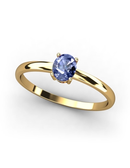 ANILLO OSIRIS DE ORO Y TOPACIO LONDON OVAL DE 5X4MM