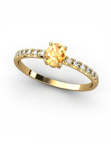 ANILLO OSIRIS DE ORO Y TOPACIOS BLANCOS CENTRO...