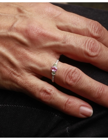 SORTIJA ORO DIAMANTES 0,05 CT ZAFIROS MULTICOLOR