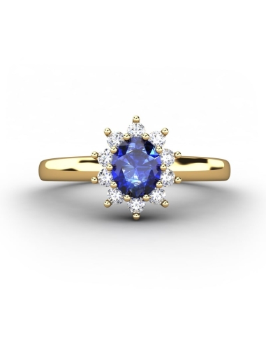 ANILLO ORO BTE 0,15 CT Y ZAFIRO