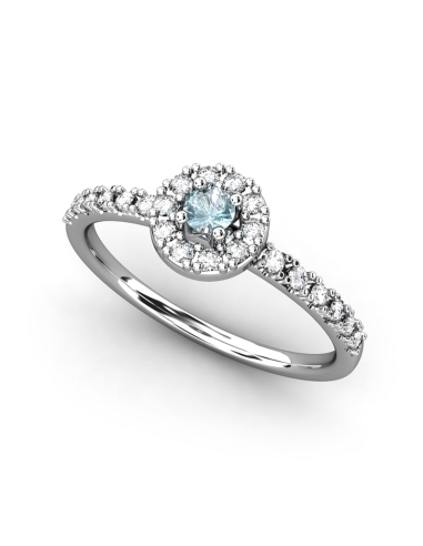 ANILLO ORO BTE 0,14 CT Y TOPACIO AZUL