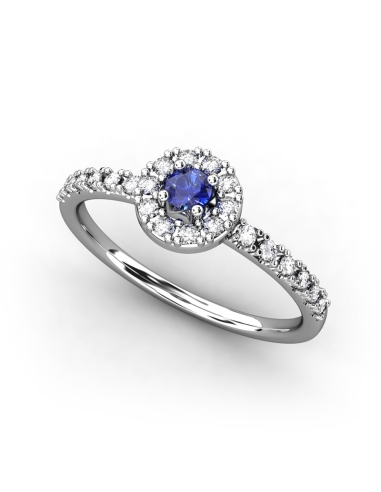 ANILLO ORO BTE 0,14 CT Y ZAFIRO