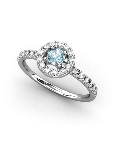 ANILLO ORO BTE 0,16 CT Y TOPACIO AZUL