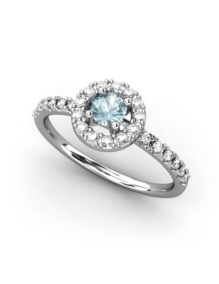 ANILLO ORO BTE 0,16 CT Y TOPACIO AZUL