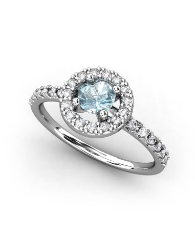 ANILLO ORO BTE 0,17 CT Y TOPACIO AZUL