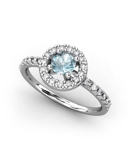 ANILLO ORO BTE 0,17 CT Y TOPACIO AZUL