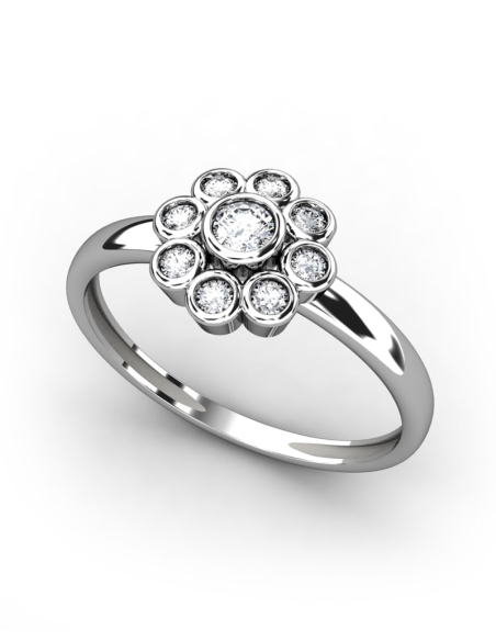 ANILLO EPOQUE DE ORO Y DIAMANTE DE 0,21 CT