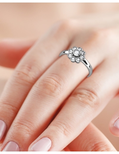 ANILLO EPOQUE DE ORO Y DIAMANTE DE 0,21 CT