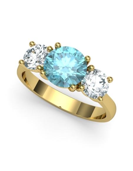 ANILLO ORO  Y TOPACIO BLANCO