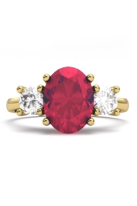 ANILLO ORO DIAMANTE 0,34CT RUBI OVAL 8X6