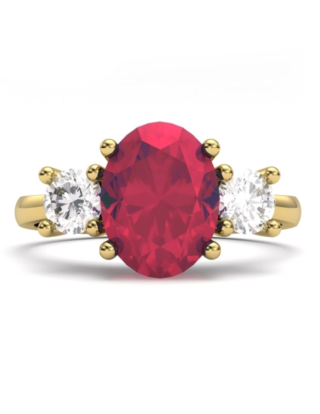 ANILLO ORO DIAMANTE 0,34CT RUBI OVAL 8X6