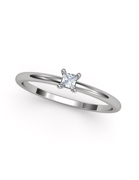 ANILLO SOLITARIO DIAMANTE PRINCESA ORO BTES. 0,10 CT