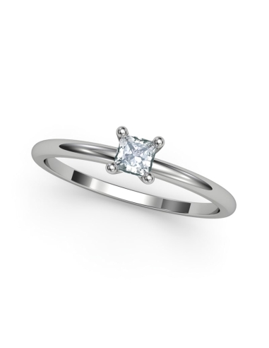 ANILLO SOLITARIO DIAMANTE PRINCESA ORO BTES....