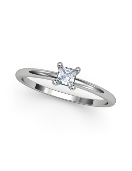 ANILLO SOLITARIO DIAMANTE PRINCESA ORO BTES. 0,20 CT