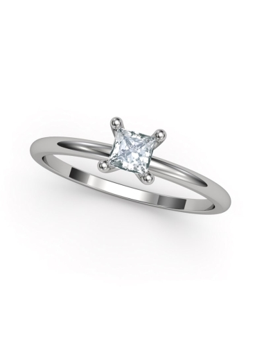ANILLO SOLITARIO DIAMANTE PRINCESA ORO BTES....