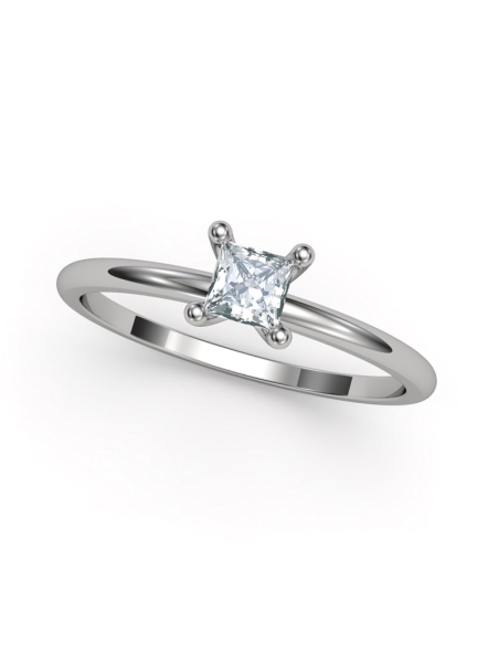 ANILLO SOLITARIO DIAMANTE PRINCESA ORO BTES. 0,25 CT