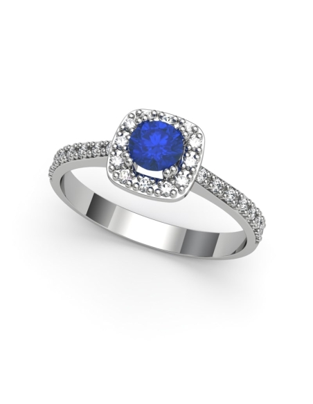 ANILLO ORO BTES 0,17 CT Y ZAFIRO