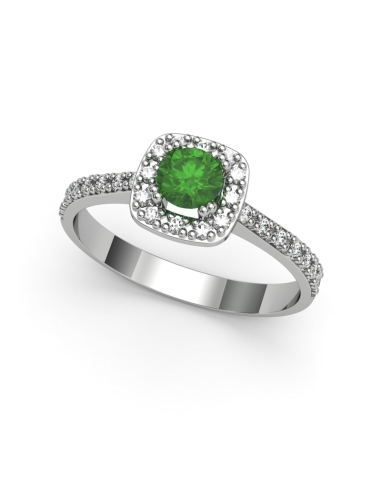 ANILLO ORO BTES 0,17 CT Y ESMERALDA