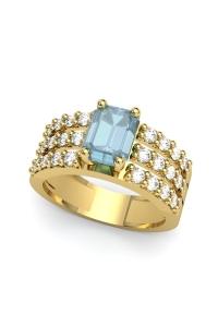 ANILLO ORO BTE 0,75 CT TOPACIO AZUL OCTOGONAL 8X6