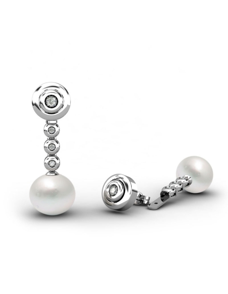 PENDIENTES DESMONTABLES LETIZIA DE ORO Y DIAMANTES DE 0,20 CT