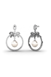 PENDIENTES ORO DIAMANTE 0,85CT PERLA CULTIVADA