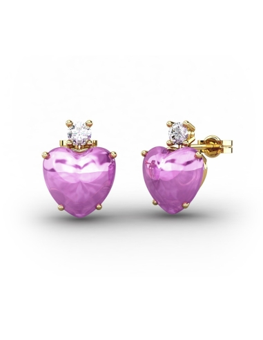 PENDIENTES GAIA DE ORO Y TOPACIO CON TURMALINA...