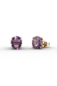 PENDIENTES OSIRIS ORO Y AMATISTA 5X4MM