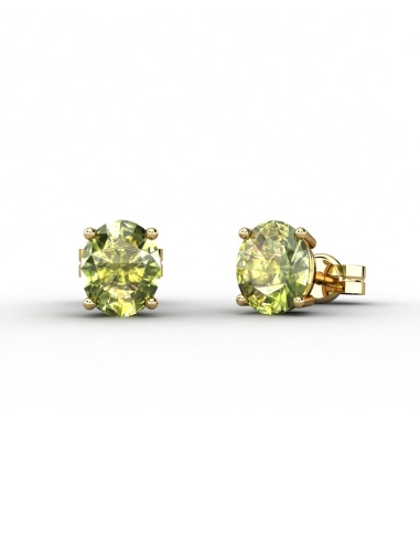 PENDIENTES OSIRIS ORO Y PERIDOTO  5X4MM