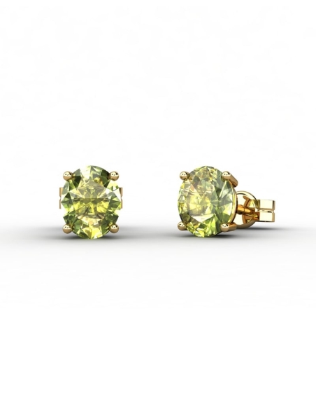 PENDIENTES OSIRIS ORO Y PERIDOTO  5X4MM