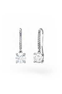 PENDIENTES ORO DIAMANTES 0,09 CT TOPACIO BLANCO