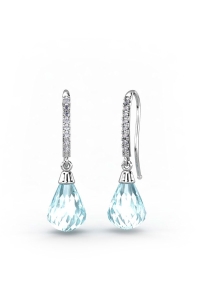 PENDIENTES ORO DIAMANTES 0,09 CT TOPACIO SKY