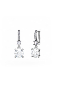 PENDIENTES ORO DIAMANTES 0,30 CT TOPACIO BLANCO