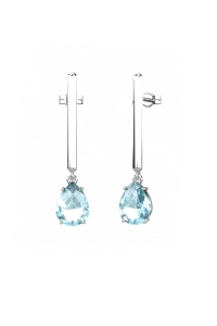PENDIENTES ORO TOPACIO AZUL
