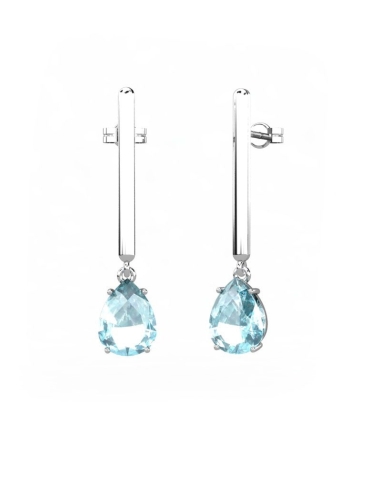 PENDIENTES ORO TOPACIO AZUL