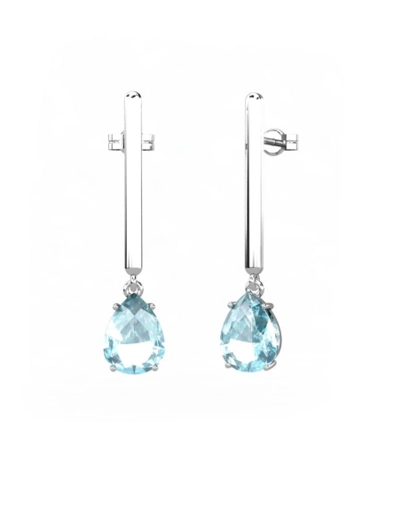 PENDIENTES ORO TOPACIO AZUL