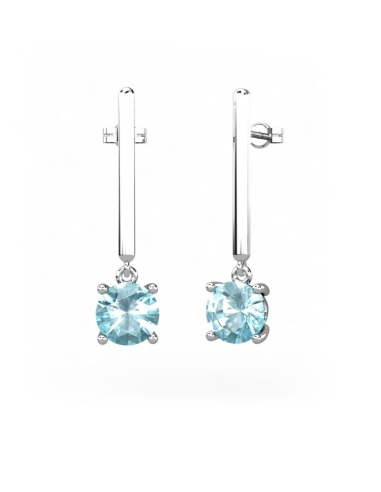PENDIENTES ORO AGUA MARINA