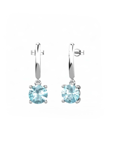 PENDIENTES ORO TOPACIO AZUL