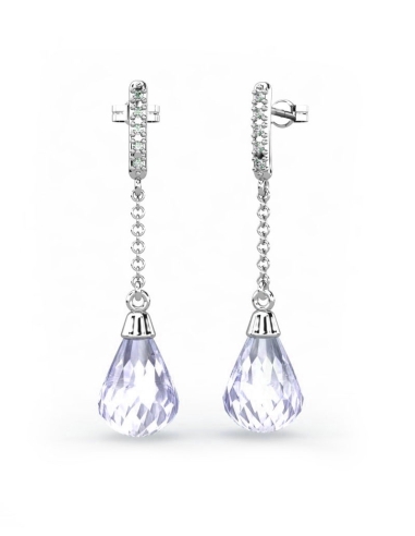 PENDIENTES ORO DIAMANTES 0,06 CT AMATISTA