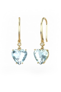 PENDIENTES GAIA GANCHO DE ORO Y DIAMANTES DE 0,01 CT CON...