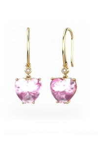 PENDIENTES GAIA GANCHO DE ORO Y DIAMANTES DE 0,01 CT CON...