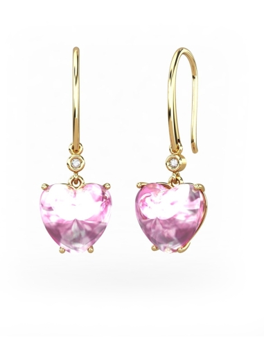 PENDIENTES GAIA GANCHO DE ORO Y DIAMANTES DE...