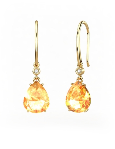 PENDIENTES GAIA GANCHO DE ORO Y DIAMANTES DE...