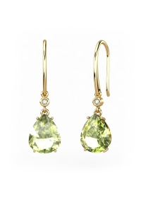 PENDIENTES GAIA GANCHO DE ORO Y DIAMANTES DE 0,01 CT CON...