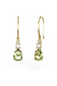 PENDIENTES GAIA GANCHO DE ORO Y DIAMANTES DE 0,01 CT Y...