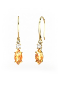 PENDIENTES GAIA DE ORO Y DIAMANTES DE 0,01 CT Y TOPACIO...